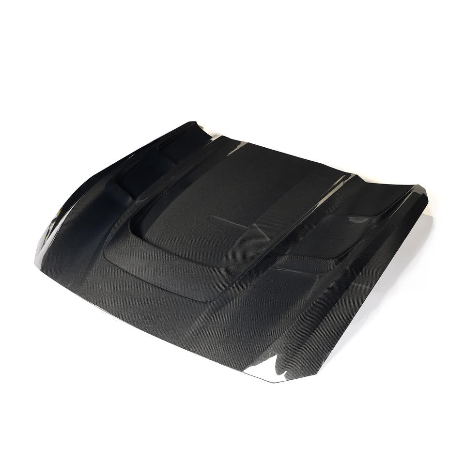 Ford Mustang S650 GT Carbon Fiber Hood — side angle