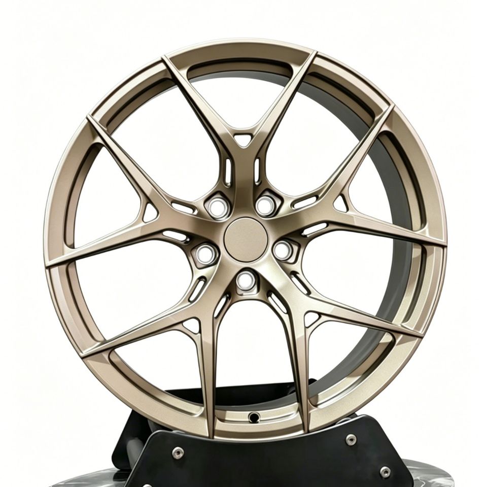 HF-5-style forged wheel in bronze, front view