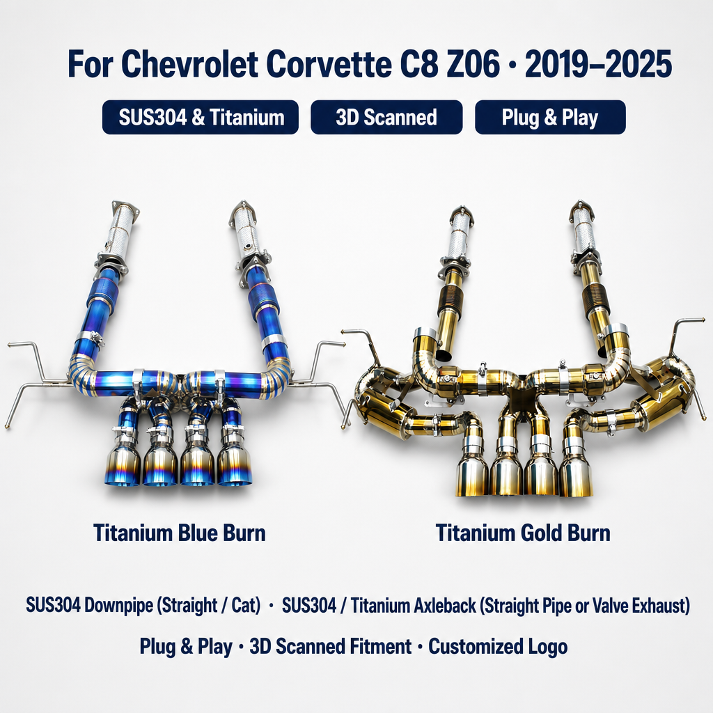 Chevrolet Corvette C8 Z06 Titanium Downpipe & Cat-Back Exhaust (2019–2025)