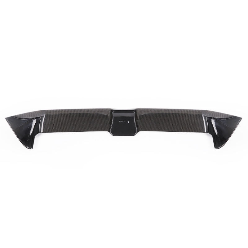 Carbon fiber ducktail spoiler — underside view