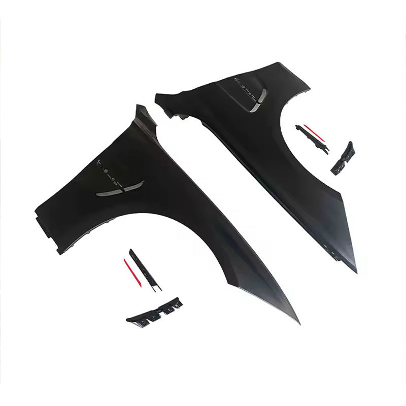 BMW F30 M3-style vented front fenders, pair, in black iron/steel