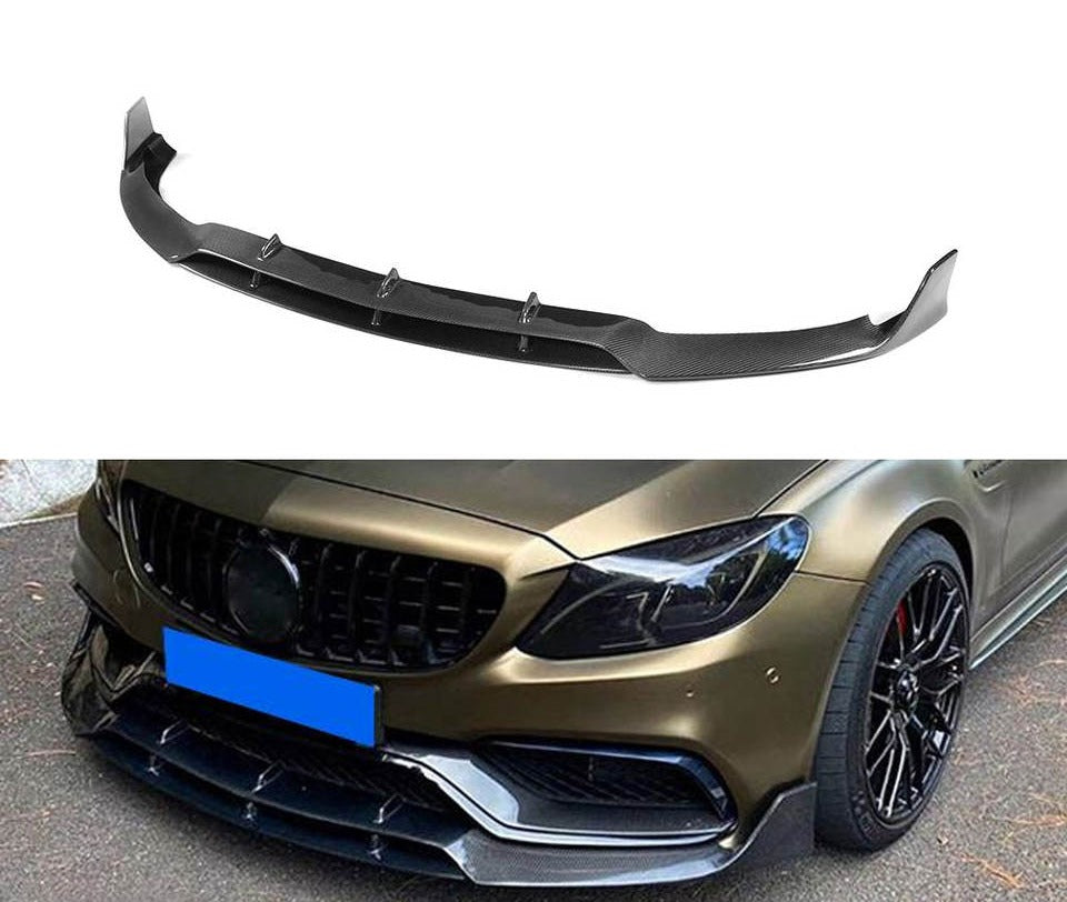 Mercedes C63 AMG Coupe (W205) Carbon Fiber Front Bumper Lip (2015–2018)