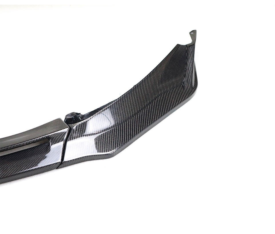 BMW M3/M4 (G80/G82/G83) Carbon Fiber Front Lip — V Style, 3-Piece (2021+)