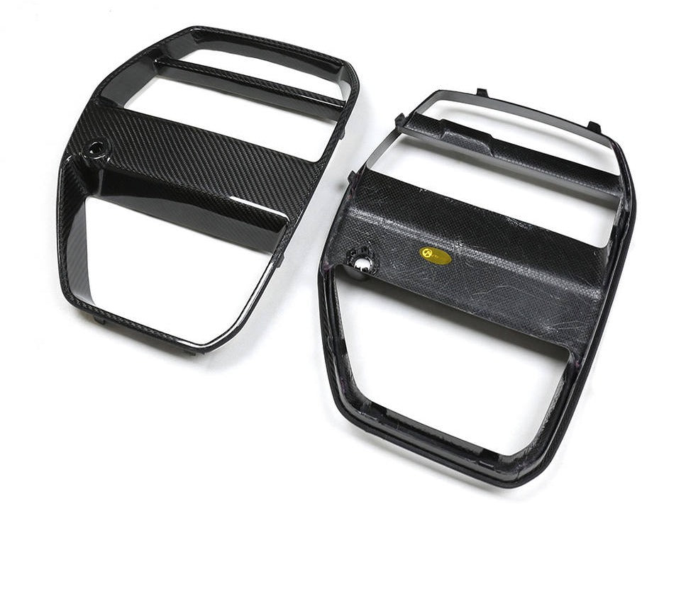 BMW M3/M4 (G80/G82/G83) Dry Carbon Fiber Front Grille — V Style