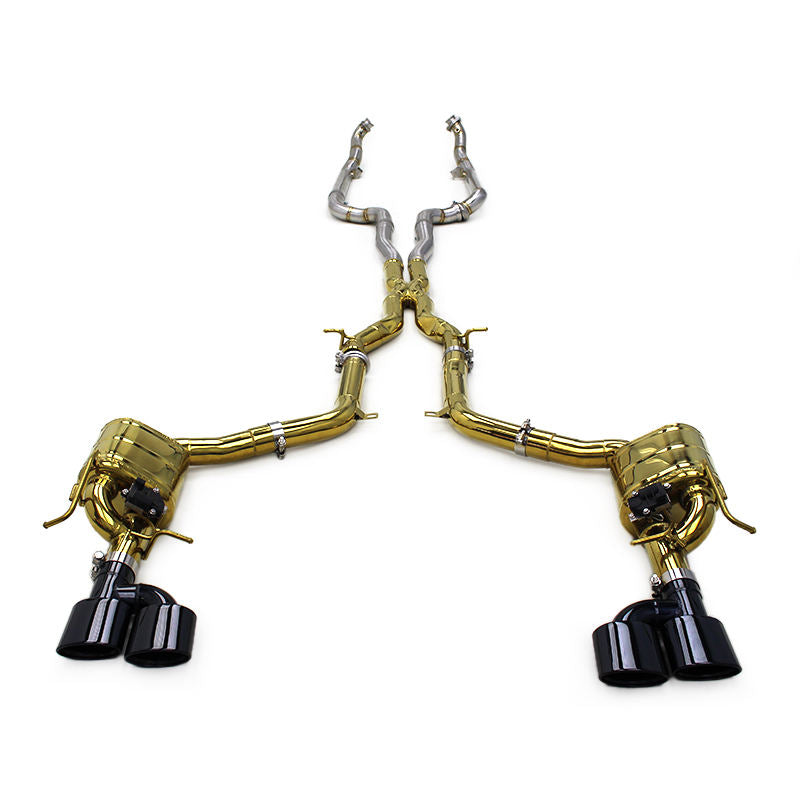 Performance Catback Exhaust for Mercedes-Benz C63 AMG W204 6.2L 2011-2015 Gold Plate SS304 Pipe Valvetronic Exhaust System