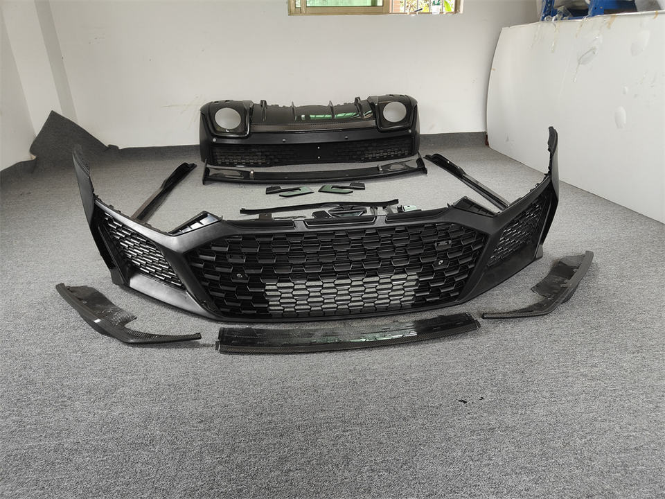 Audi R8 PP + Carbon Fiber Body Kit — Front/Rear Bumpers, Grilles, Side Skirts & Spoiler (2016–2019)