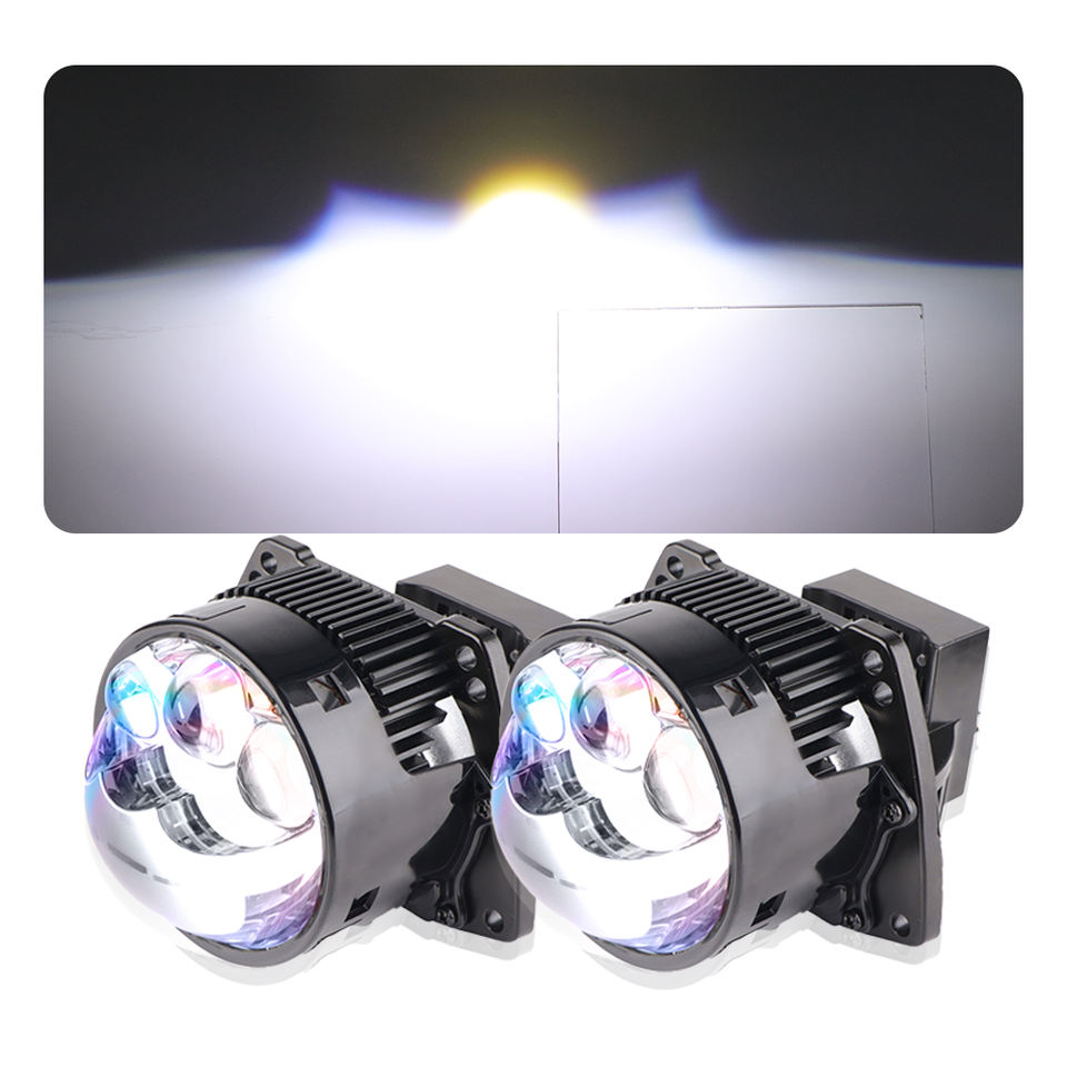 Lossless Installation 12V 6500K 3.0 Inch Led Projector Lens Triple Straight Laser Bi Led Light Lens Headlights