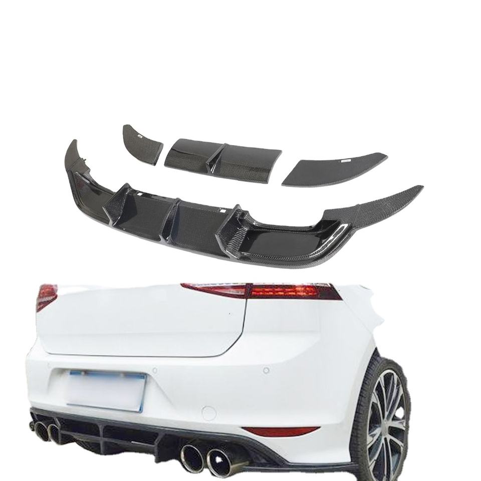 Volkswagen Golf R/R-Line (MK7) Carbon Fiber Rear Bumper Diffuser Lip (2014–2017)