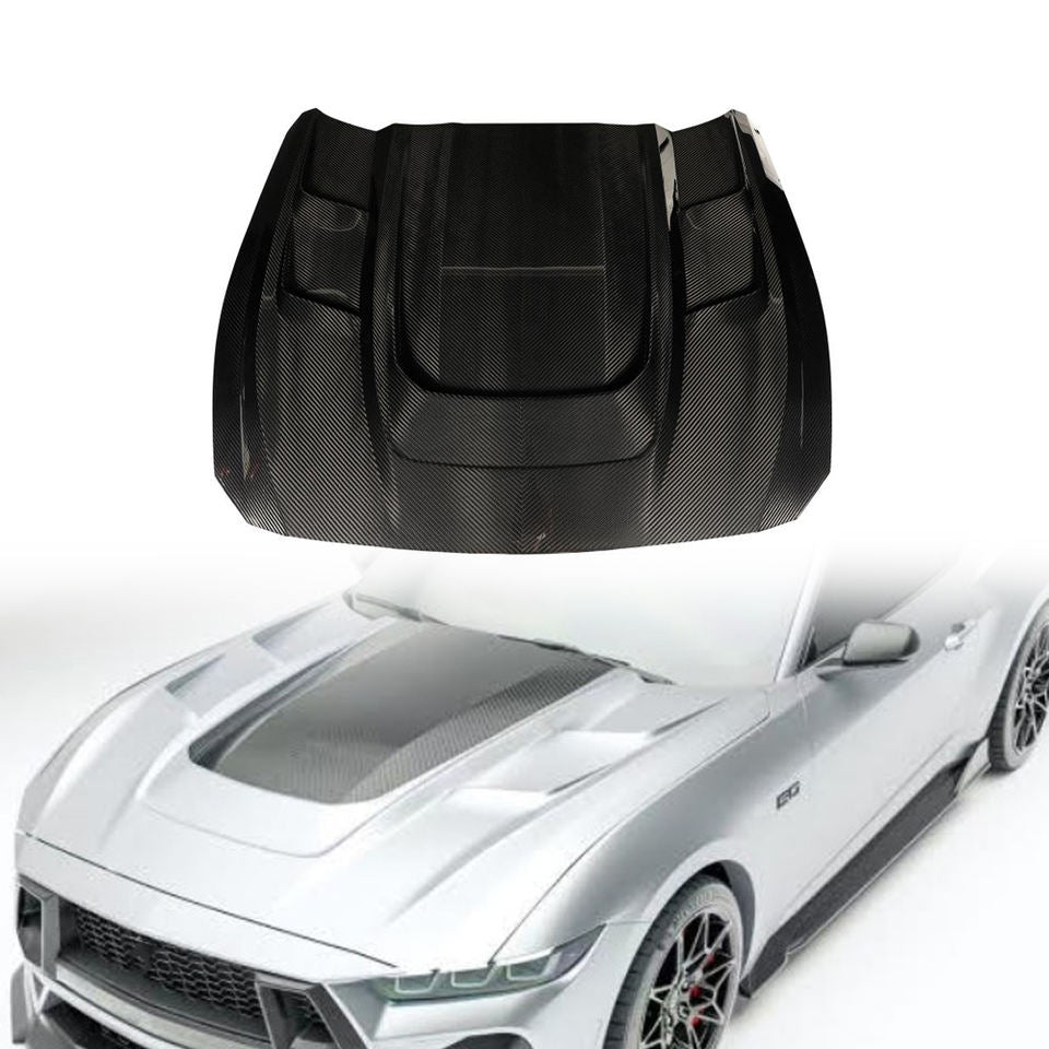 Ford Mustang GT (S650) Carbon Fiber Hood — Lightweight, OEM Fit (2024+)