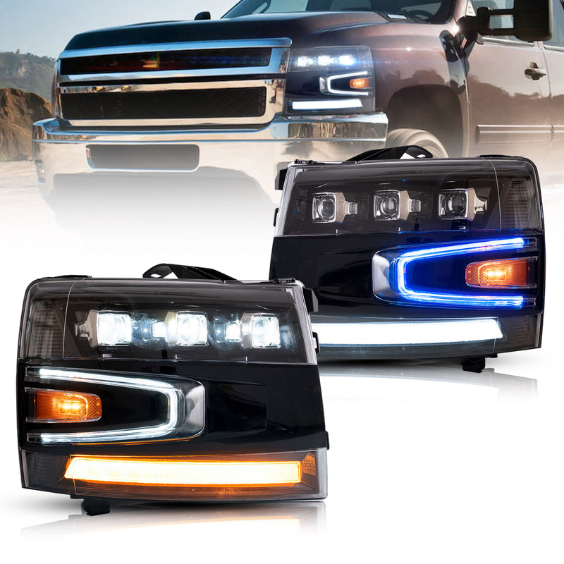 Chevy Silverado LED projector headlights (2007–2013)