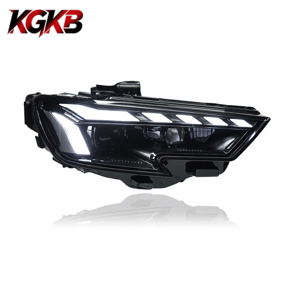 KGKB Upgrade LED Headlight Assembly RS Style Projector Lens Sequential Turn Signal Plug & Play — for 2017–2021