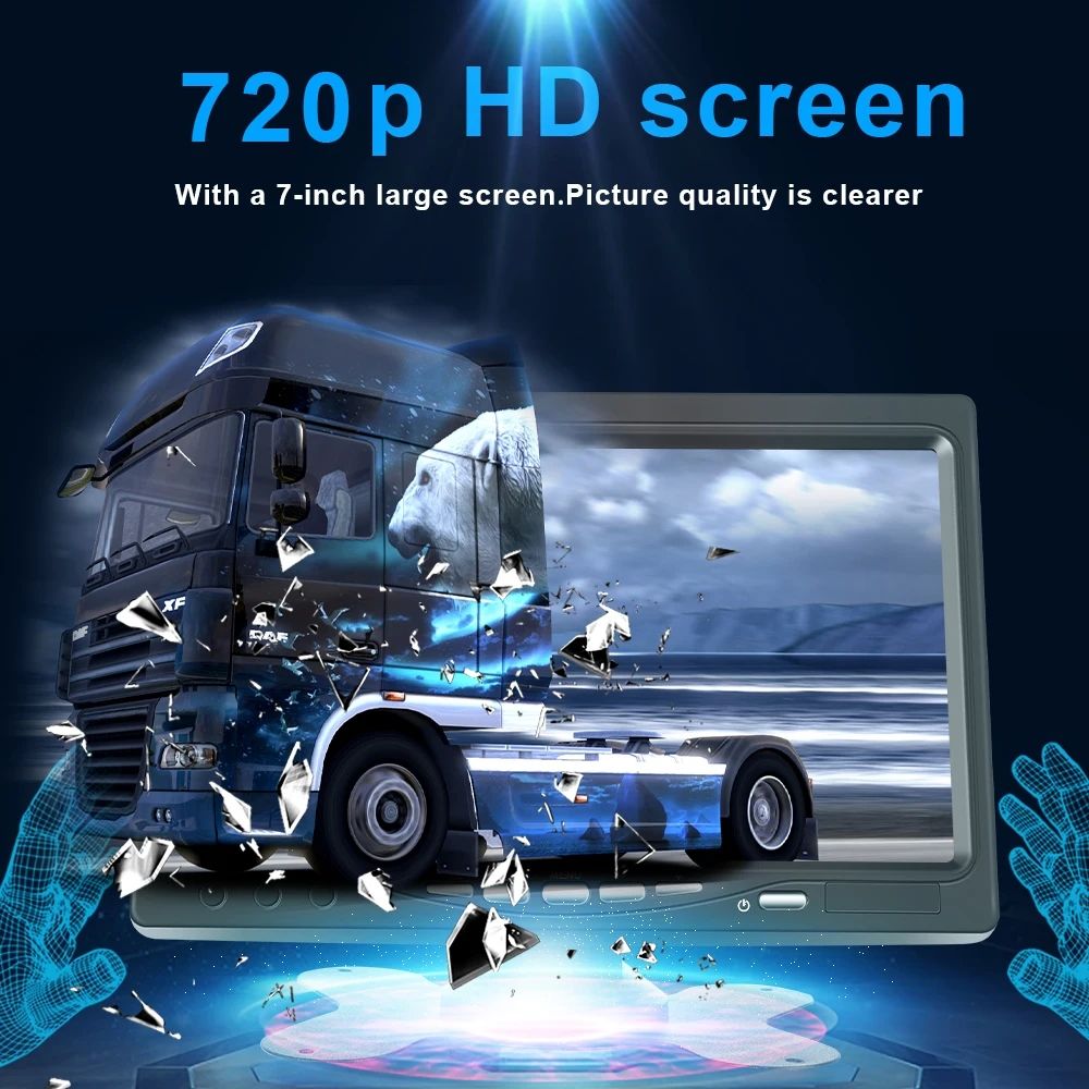 7-inch wireless 720P backup camera kit with night-vision rear camera