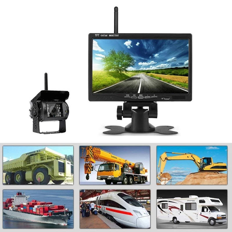 7-inch wireless 720P backup camera kit with night-vision rear camera