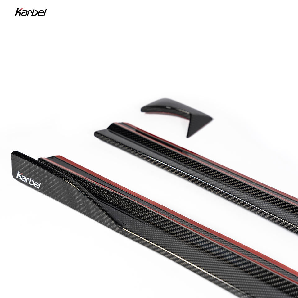 BMW M2 (F87) Dry Carbon Fiber Side Skirts — KB Style, Pre-preg (2016–2021)