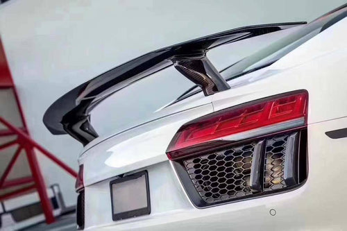 Audi R8 Carbon Fiber Body Kit — V Style: Front Lip, Rear Diffuser, Spoiler (2017–2019)