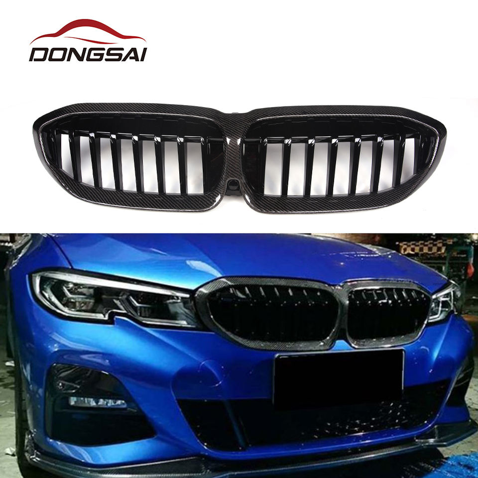 3 Series (G20) New 3 Series G20 Carbon Fiber Single Slat Gloss Black Front Grille