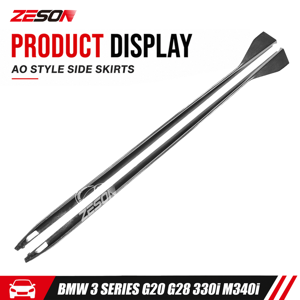 BMW 3 Series (325i/330i/M340i) (G20) Carbon Fiber Side Skirts — AD Style (2019–2023)
