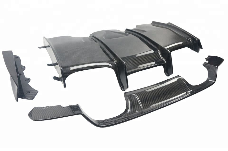 BMW M3/M4 (F80/F82/F83) Carbon Fiber Rear Diffuser — PSM Style, 4-Piece (2014–2019)