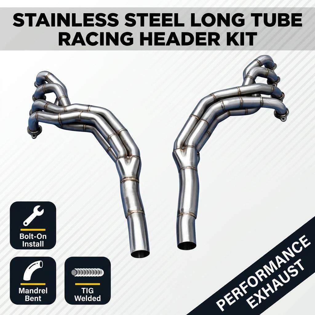 Chevrolet Camaro SS V8 6.2L LS3 L99 2010-2015 1-7-8 Performance Stainless Steel Long Tube Racing Exhaust Header System