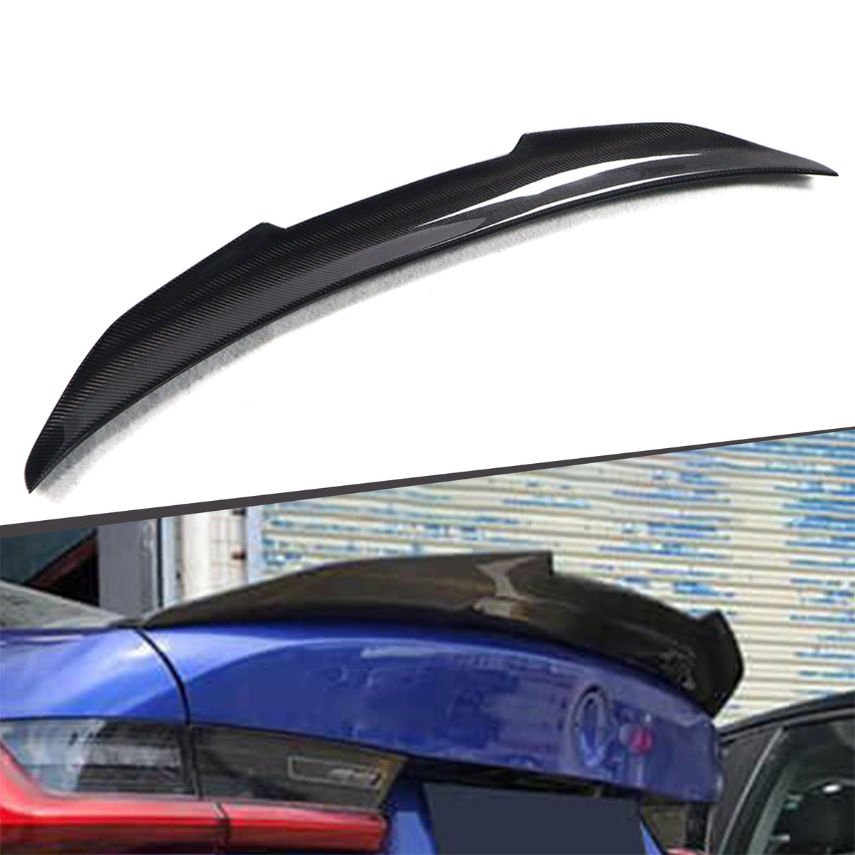 PSM Type Rear Trunk Carbon Fiber Ducktail Spoiler Wing — for G20/G80