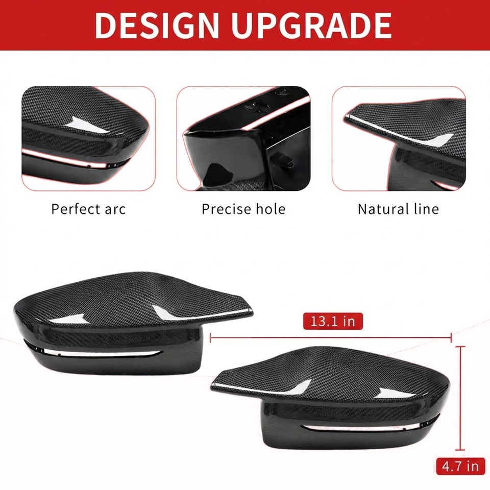 BMW (G20/G30/G32/G11/G12/G38/G28/G22/G15/G16) Carbon Fiber Mirror Covers — G8X Style, LHD