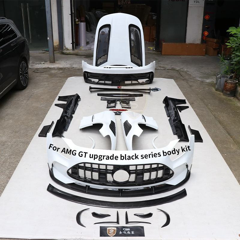 Fiberglass Mix Carbon Fiber Car Front Bumper Assembly Rear Wing Facelift Body Kit