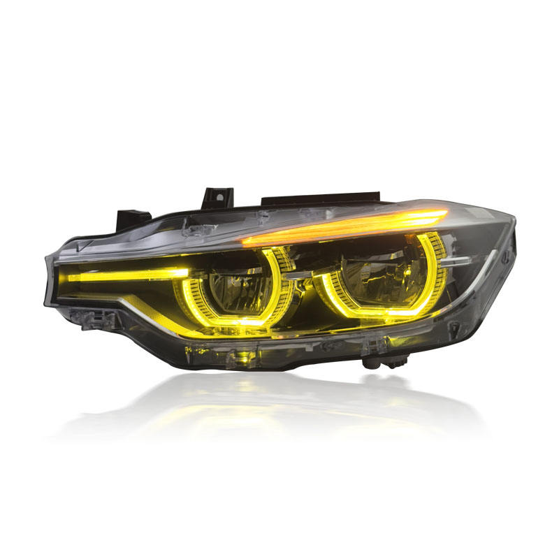 BMW 3 Series Dual-Color Ikon-Style LED (F30/F35) Headlights — Yellow/White DRL Switching (2013–2018)