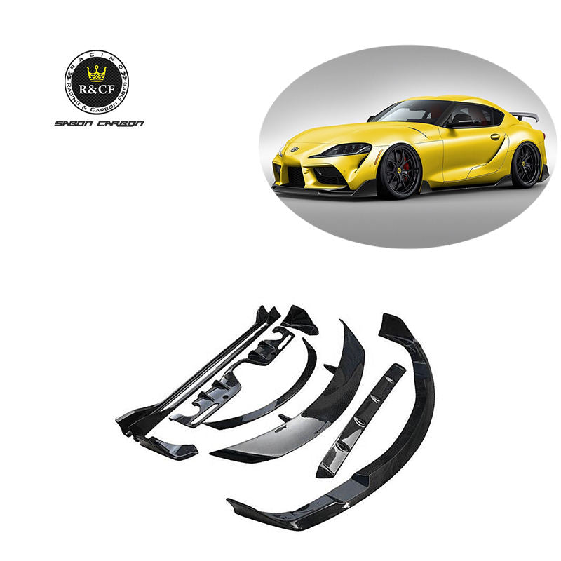 Customization GR Supra A90 MK5 Carbon Fiber Aero Kit Front Bumper Lip Side Skirts Diffuser Spoiler Wing Bodykit