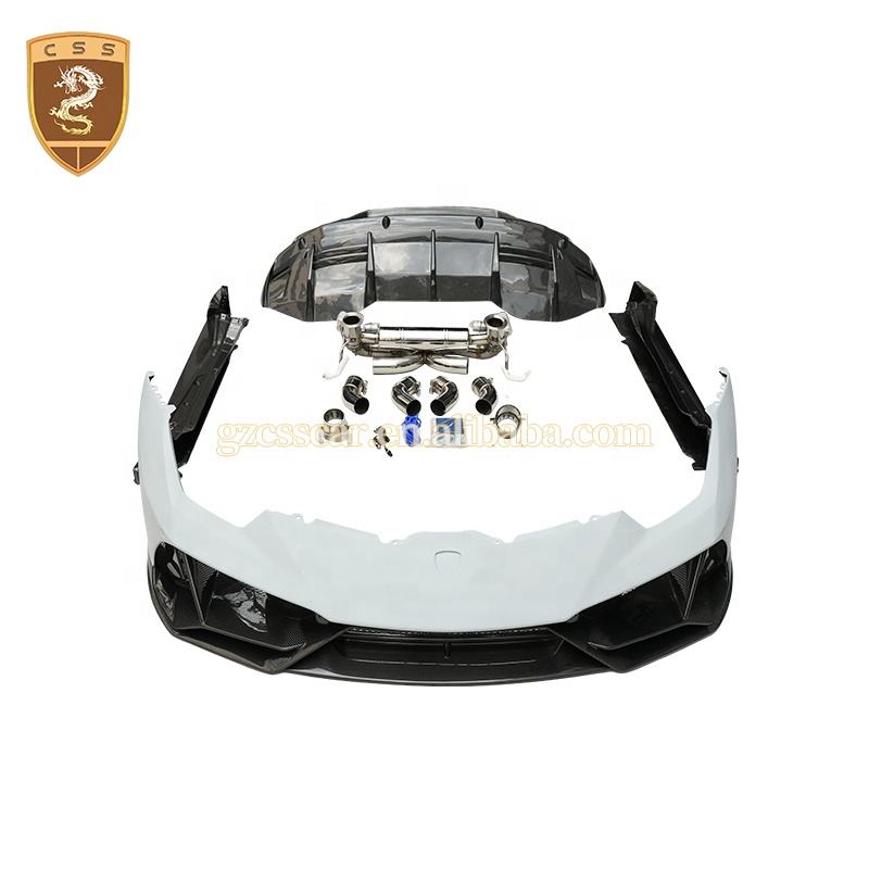 Upgrade Facelift EVO Style Car Bumper Side Skirts Exhaust Muffler Tips Rear Wing Bodykit
