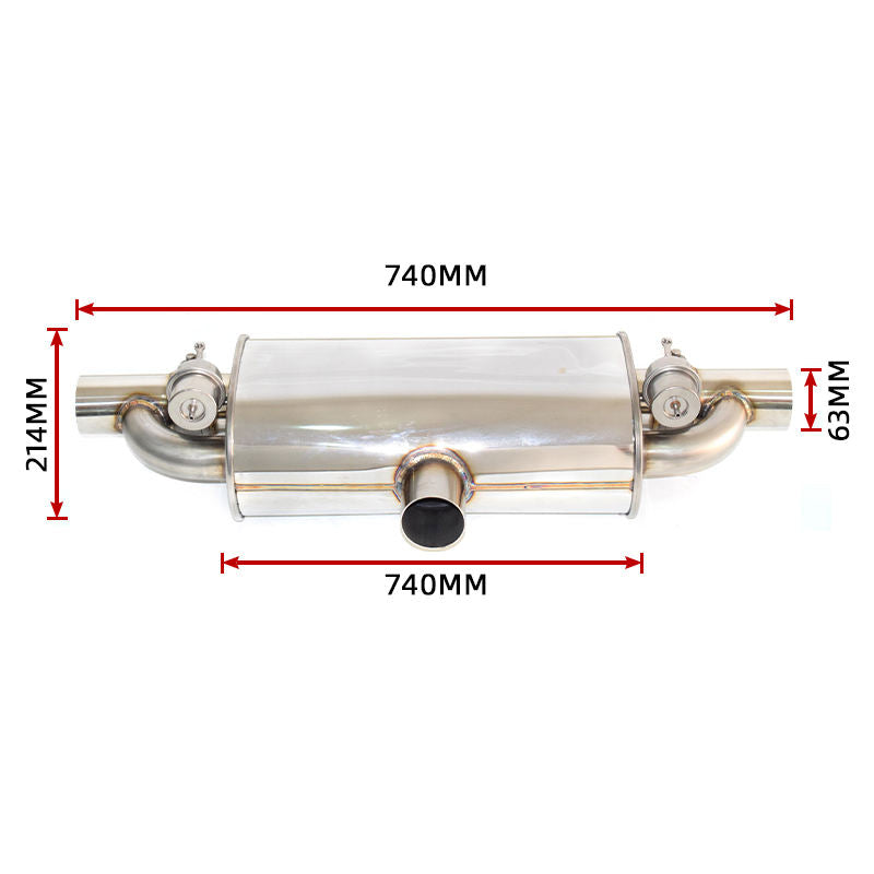 Universal Valved Exhaust Muffler — Remote Control