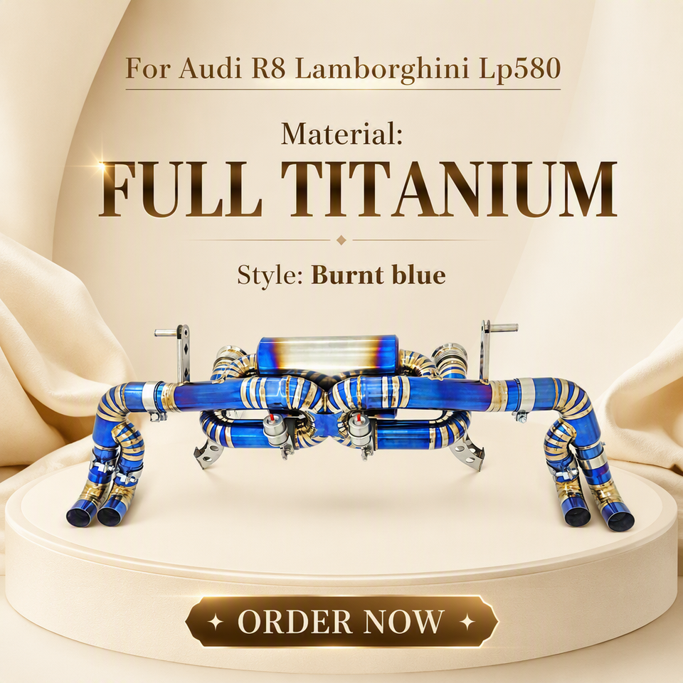 Audi R8 4.2L V8 5.2L V10 2006- Titanium Exhaust Pipe System Muffler Accessories Remote Control Pneumatic Valves