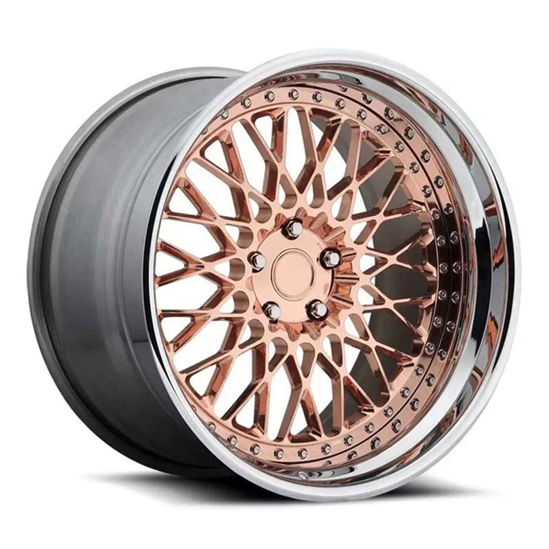 Car Wheels 2-piece 18 19 20 21 22 23 24 26 Inch Deep Dish Chrome Lip Rose Gold Forged Rims Aluminium Alloy Wheels