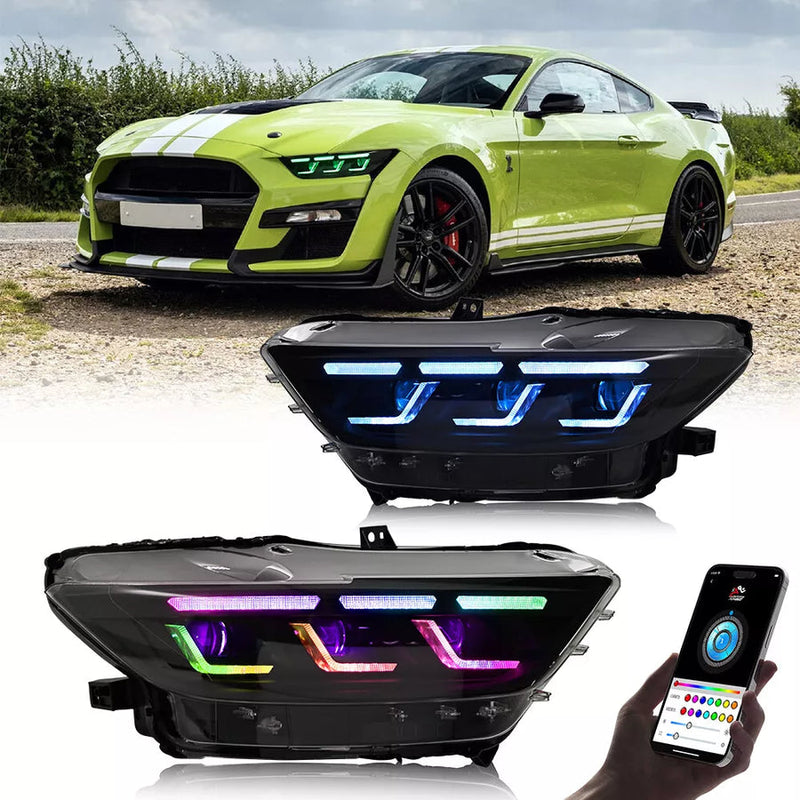 Ford Mustang RGB Demon-Eye DRL Kit — Phone App Controlled (2015–2017)