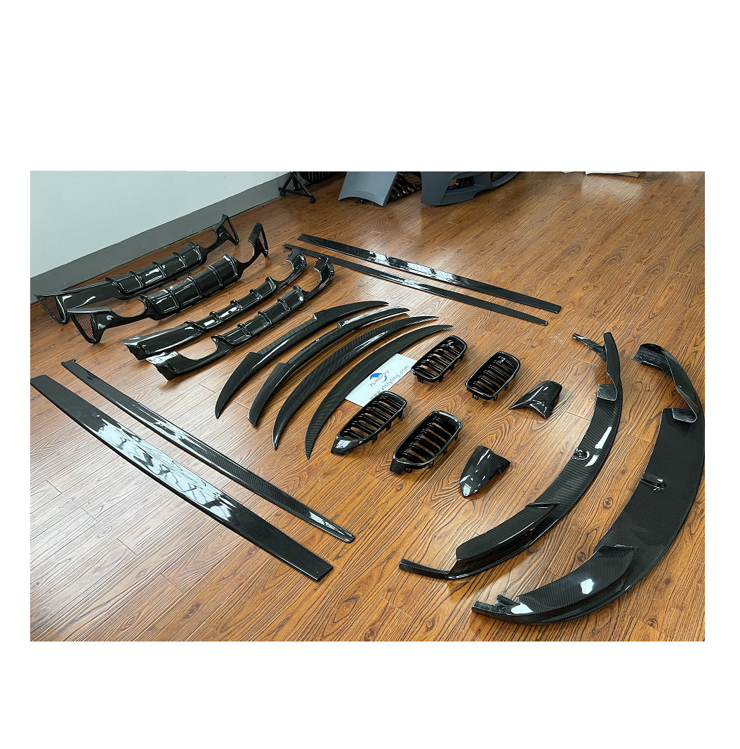 Car Carbon Fiber MP M Performance Kit Front Bumper Splitter Spoiler Lip Rear Diffuser — for F30/F32/F33