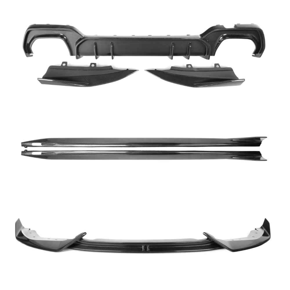 Carbon Fibre Body Kit Front Bumper Lip Diffuser Side Skirts AO Style — for 2019–2021 3 Series (G20)