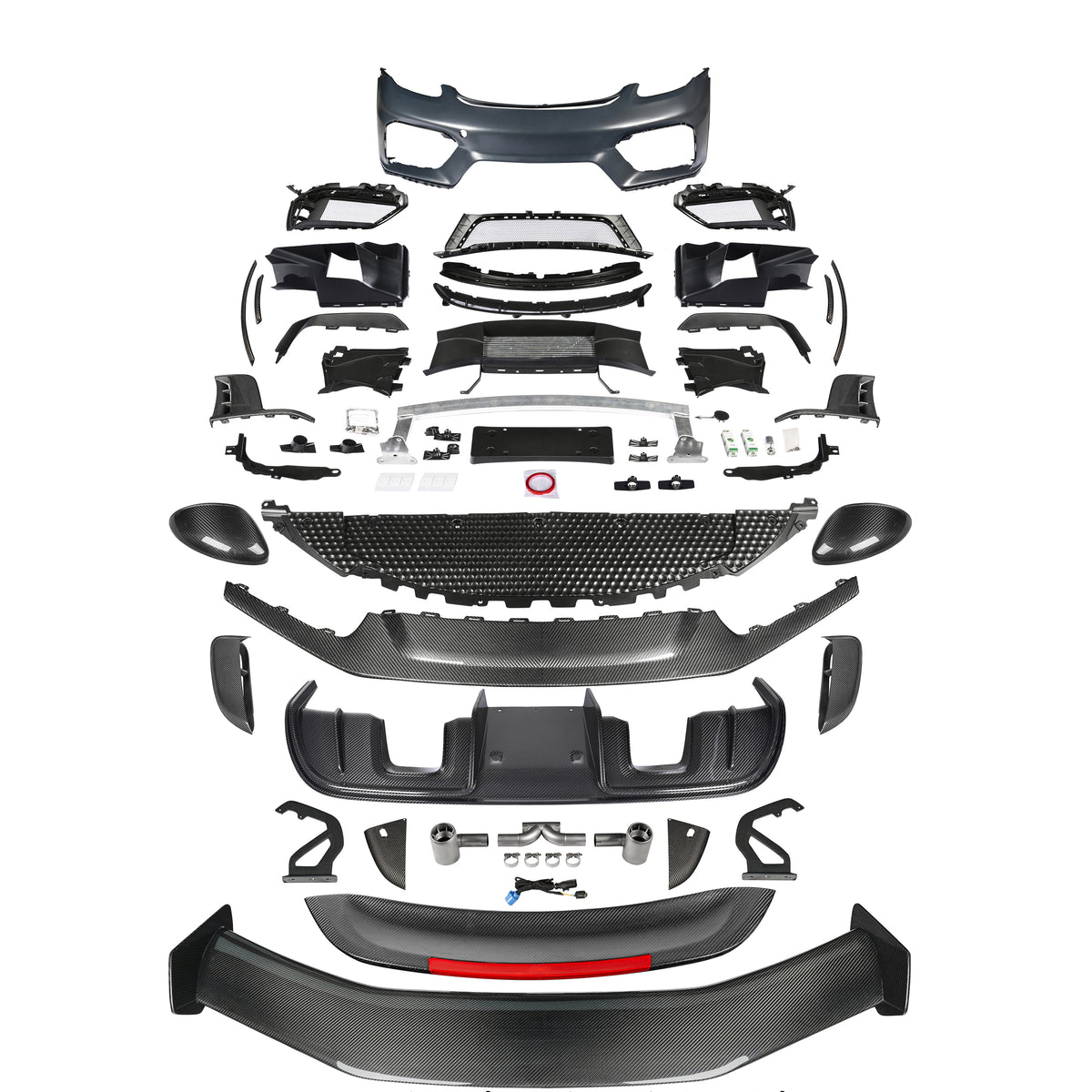 KM Dry Carbon Fiber 718 GT4 RS Bodykit Upgrade Perfect Fit