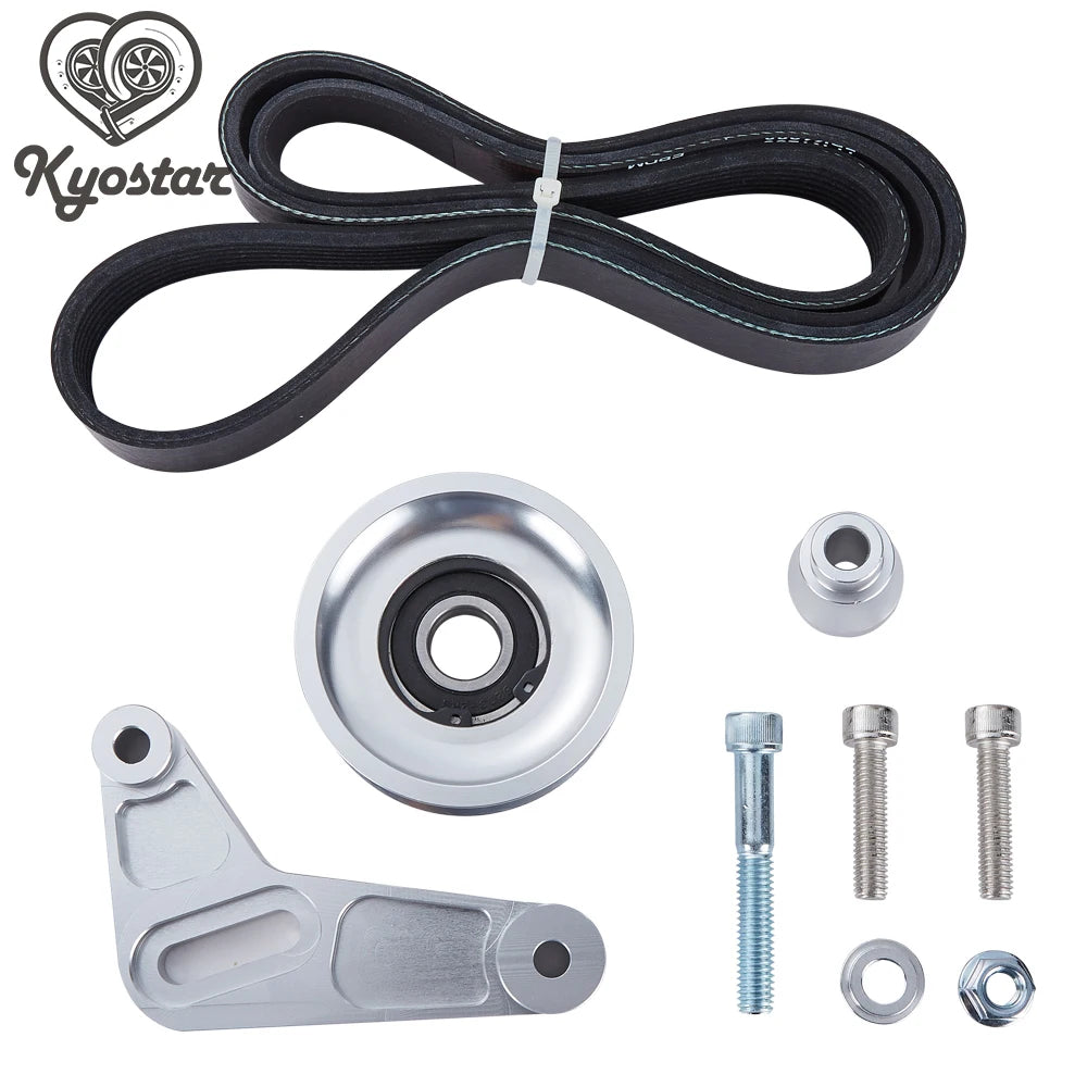 K20 EP3 Style Adjustable Aluminum Idler Pulley Belt Kit