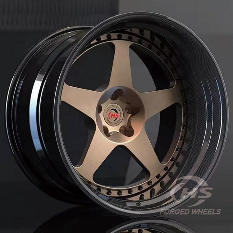 Custom Carbon Fiber 2 Piece Rims 5x114.3 5x112 5x120 2-Piece Deep Lip Forged Car Wheels Rims 18 19 20 21 22inch