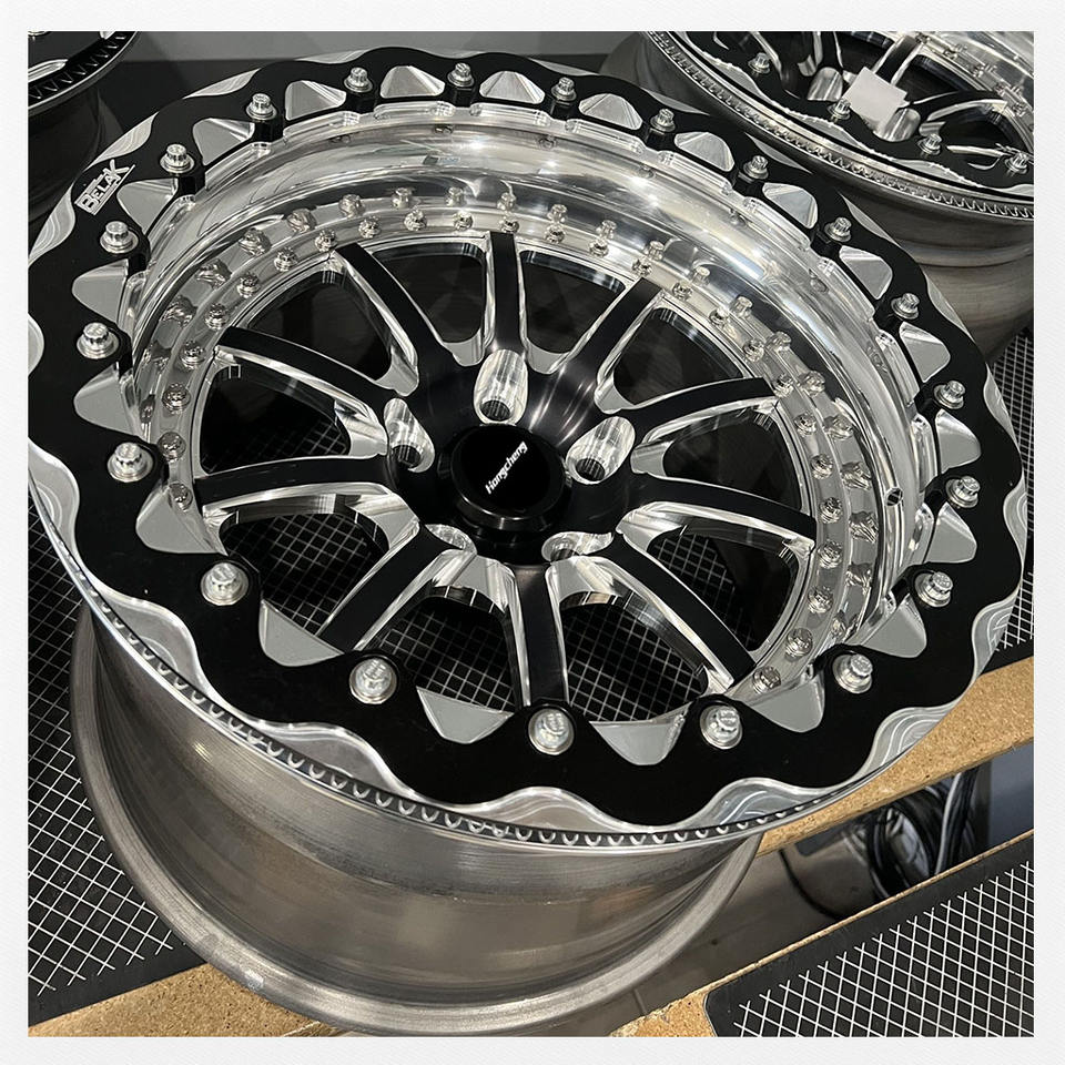 BMW 2 3 Piece Forged Alloy Drag Racing Car Concave Wheel Beadlock 5x114.3 5x130 5x120 5x112 15 16 17 18 20 24 Inch Rim For Gtr