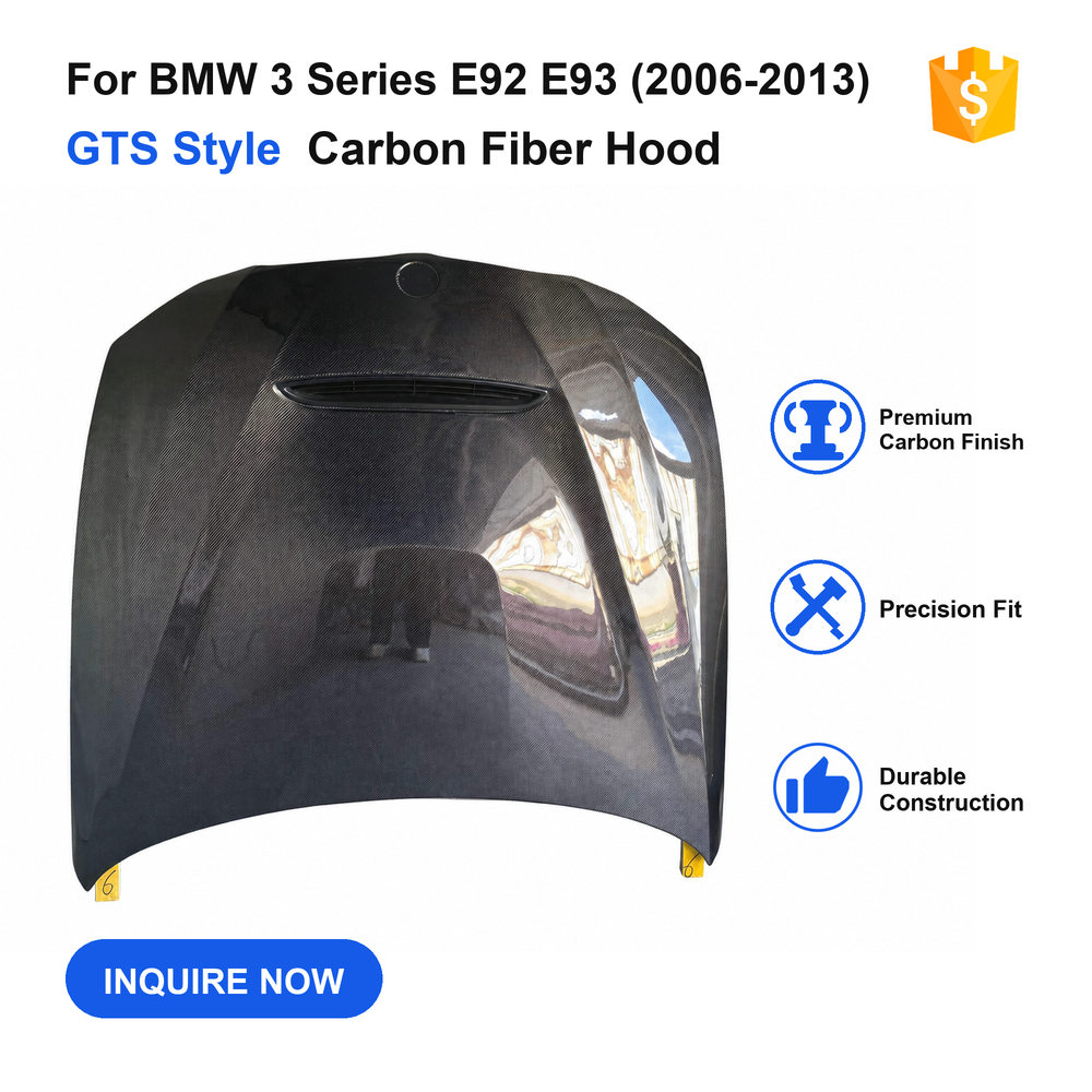 Gts Style Carbon Fiber Vented Hood — for 2006–2013 3 Series (E92/E93)
