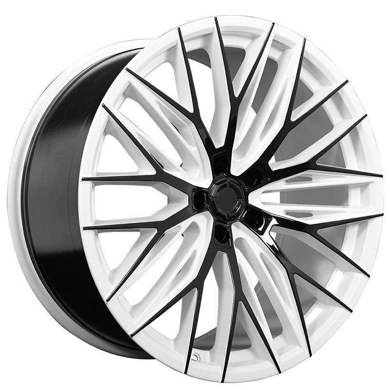 Porsche Volkswagen Mercedes Gloss White With Black Face Car Wheel Rim 17 18 19 20 21 22 23 24 Inch Custom Wheels Forged