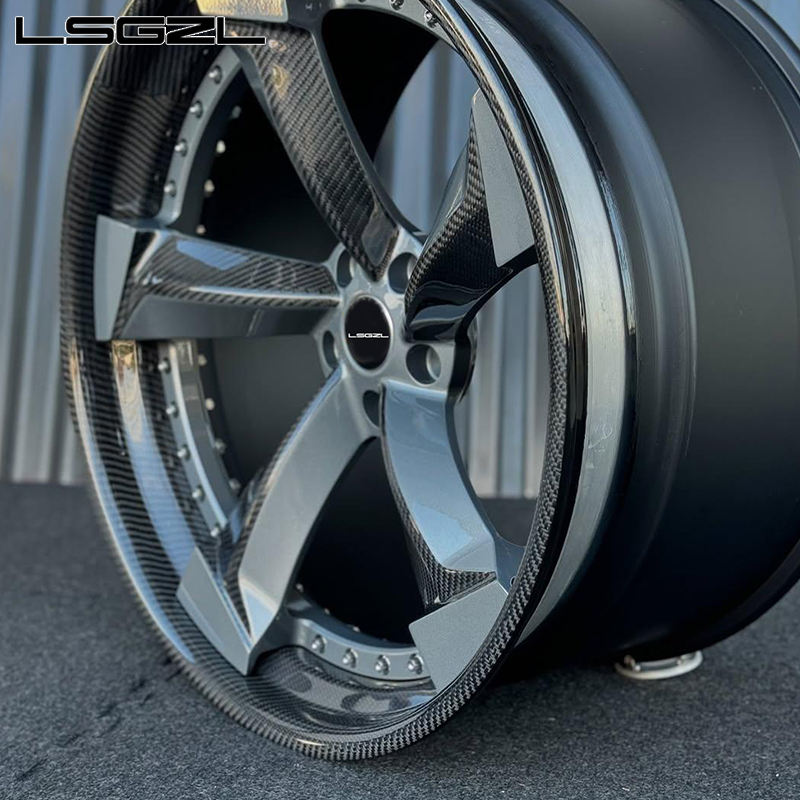 Custom Luxury Carbon Fiber Forged Wheel 5x114.3 5x120 5x112 5x130 6x139.7 18 19 20 22 Inch 2 Piece Rim For Luxury Car Wheel