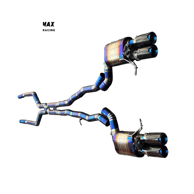 BMW M5 F10 Performance Exhaust System — Titanium Primary Color Mirror Polished Full Catback Exhaust Upgrade